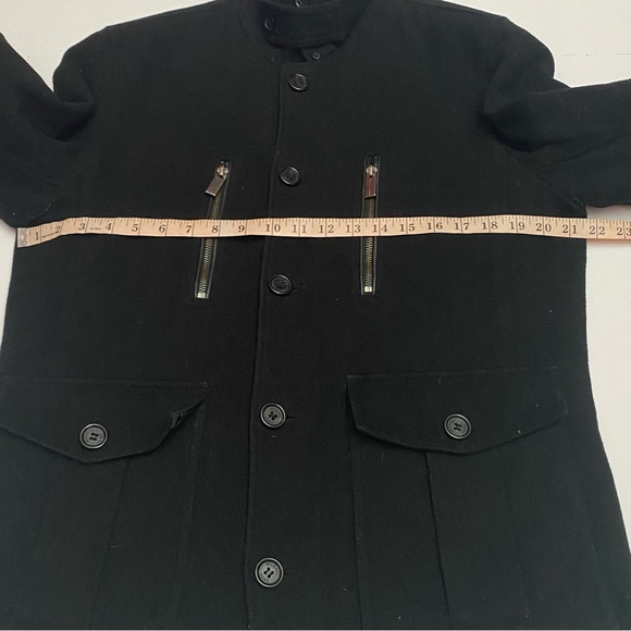 Michael Kors  Jacket Coat Mens Small  Black Wool-Blend  Button Up Quilted Lining - Picture 5 of 15